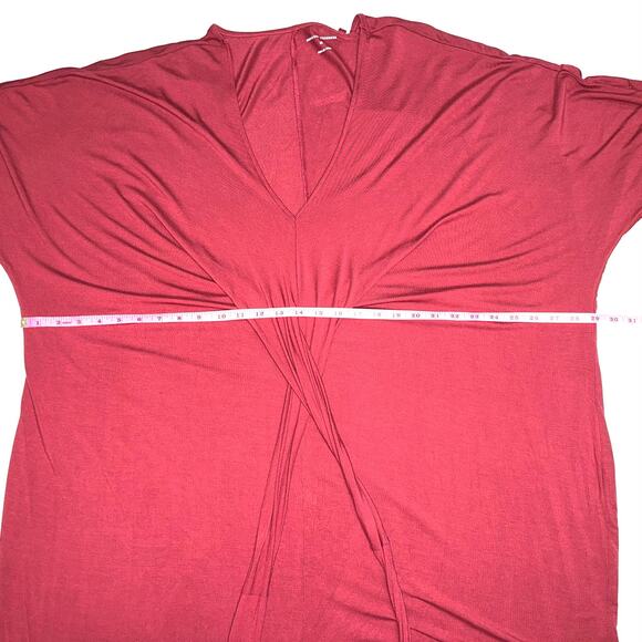 Universal Standard Modal Jersey Wrap Tie Front Dress in Cabernet Size XL - Picture 11 of 13